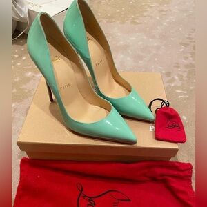 Turquoise Christian Louboutin So Kate 120 Patent